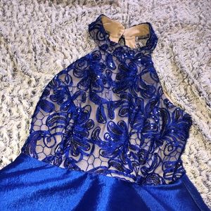 Royal Blue Embellished Homecoming Dress